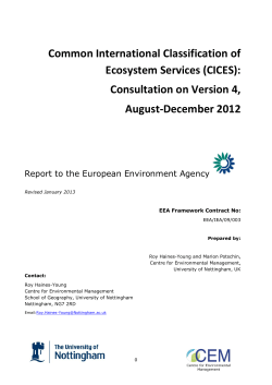 Common International Classification of Ecosystem Services (CICES