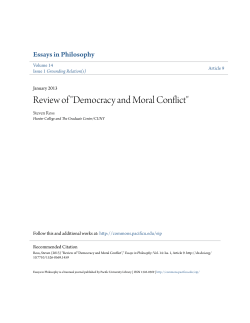 Review of "Democracy and Moral Conflict"