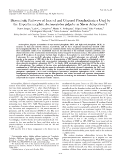 Biosynthetic Pathways of Inositol and Glycerol