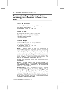 An ozone climatology: relationship between