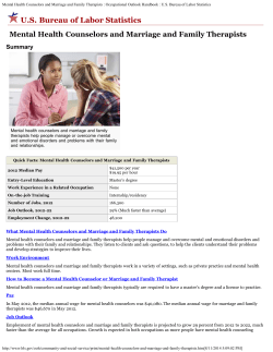 Mental Health Counselors and Marriage and Family Therapists