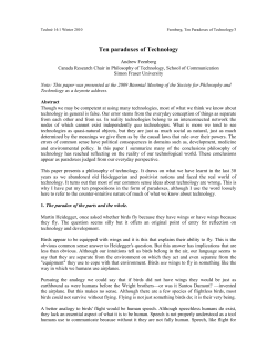 Ten Paradoxes of Technology