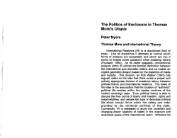 The Politics of Enclosure in Thomas More`s Utopia