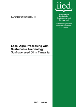 Local Agro-Processing With Sustainable Technology