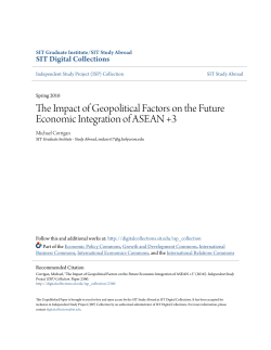 The Impact of Geopolitical Factors on the Future Economic