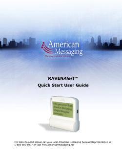 RAVENAlert&trade; Quick Start User Guide