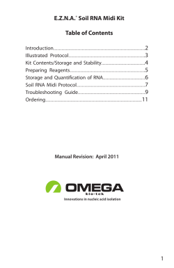 1 EZNA&reg; Soil RNA Midi Kit Table of Contents - Omega Bio-tek