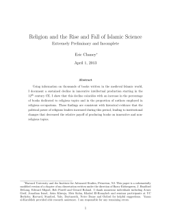 Religion and the Rise and Fall of Islamic Science