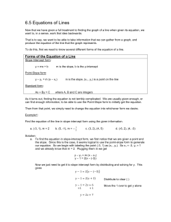 6.5 Equations of Lines