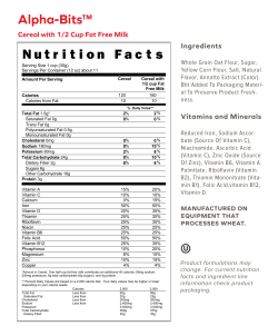 Nutrition Facts Alpha-Bits&trade; N