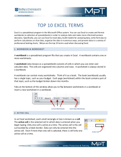 Top 10 Excel Terms