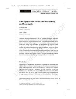 A Usage-Based Account of Constituency and Reanalysis
