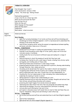 Thematic Overview Autumn(a) 2016