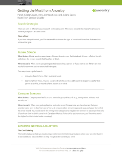 Getting the Most from Ancestry