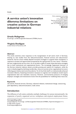 A service union`s innovation dilemma: limitations on