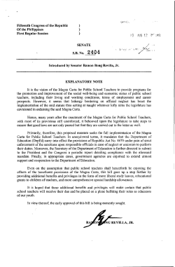 It is the vision of the Magna Carta for Public·School Teachers to