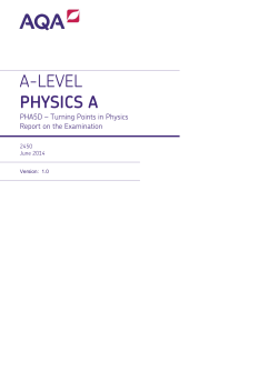 A-level Physics Examiner report Unit 05 - Sections 1 and 2D