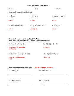 Inequalities Review Sheet