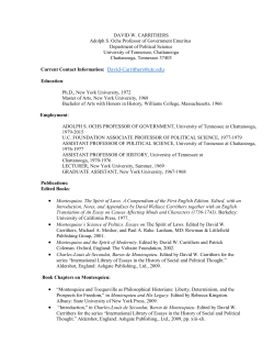 DAVID W. CARRITHERS Adolph S. Ochs Professor of Government