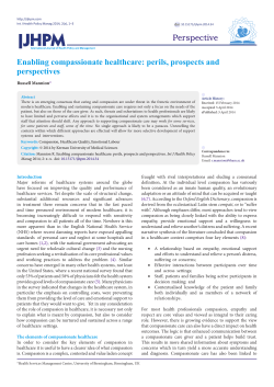 Enabling compassionate healthcare: perils, prospects and