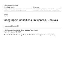 Geographic Conditions, Influences, Controls