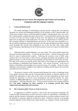 Promoting Services Sector Development and Trade