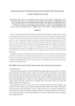 Experimental Study of Thermal Storage System Molten