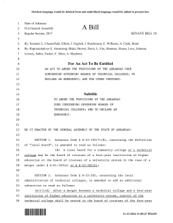 SB 10 - Arkansas General Assembly