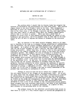 Metabolism and Distribution of Viamin D