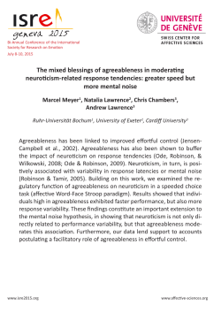 The mixed blessings of agreeableness in moderating neuroticism