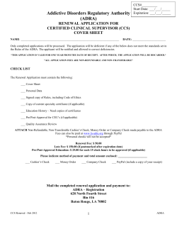 Addictive Disorders Regulatory Authority (ADRA) - LA-ADRA