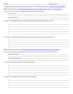 Introduction to Energy Webquest