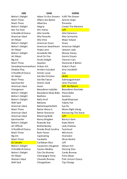 Series 20 Foal Nominations