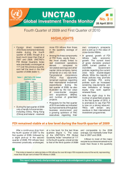 Global Investment Trends Monitor, No. 3