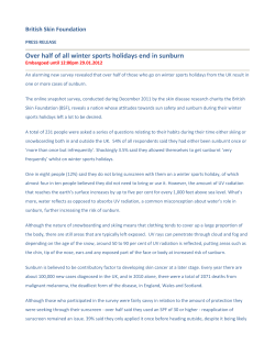 Over half of all winter sports holidays end in sunburn