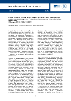 How Parties Organize Democracy by Russell