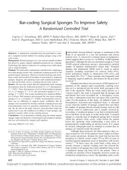 Bar-coding Surgical Sponges To Improve Safety