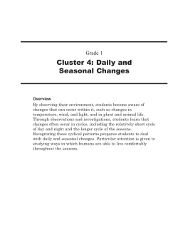 Grade 1, Cluster 4: Daily and Seasonal Changes