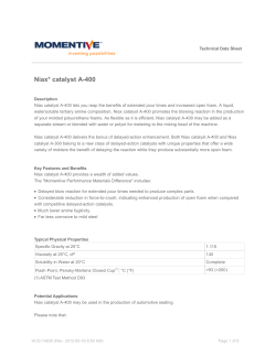 Niax* catalyst A-400 - Momentive Performance Materials