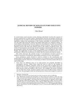 judicial review of non-statutory executive powers