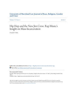 Hip Hop and the New Jim Crow - DigitalCommons@UM Carey Law