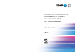 An assessment of the threats to marine biodiversity (Aug 2014)