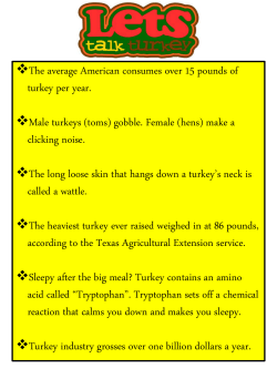 The average American consumes over 15 pounds of turkey per year