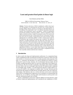 Least and greatest fixed points in linear logic - LIX