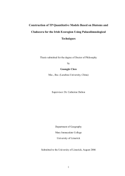 Construction of TP Quantitative Models Based on Diatoms and