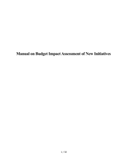 Manual on Budget Impact Assessment of New Initiatives