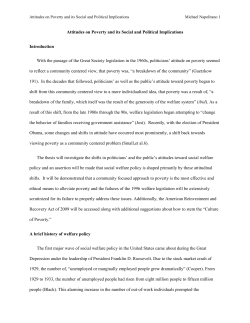 Attitudes on Poverty and its Social and Political Implications
