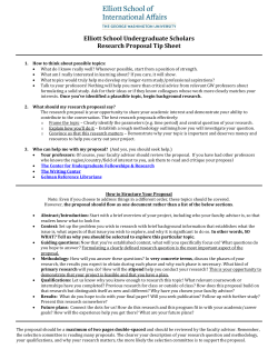 Research Proposal Tip Sheet