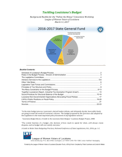 Tackling Louisia - League of Women Voters of Louisiana