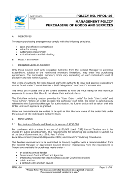 Purchasing of Goods and Services